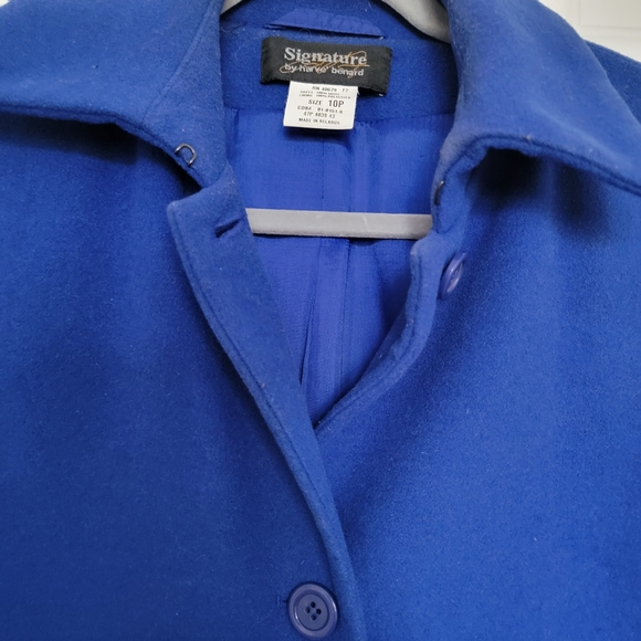 VTG Harve Benard Peacoat Blue Double Breasted 10P - Picture 5 of 6